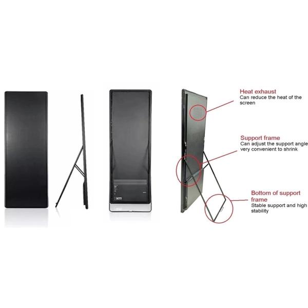 Moveable Outdoor LED Poster Screen Floor Stand Display With Wifi / 4G Control