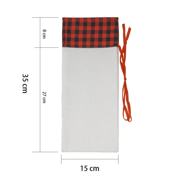 Blank Sublimation Wine Bag Customized Linen Sublimation Wine Bottle Bag For Christmas Gifts
