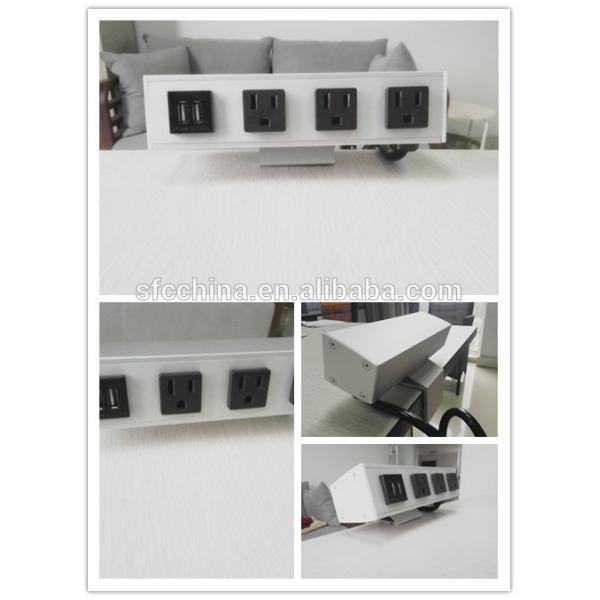 Edge Mount Desktop Power Center 3 Outlets & 2 USB Ports smart charger