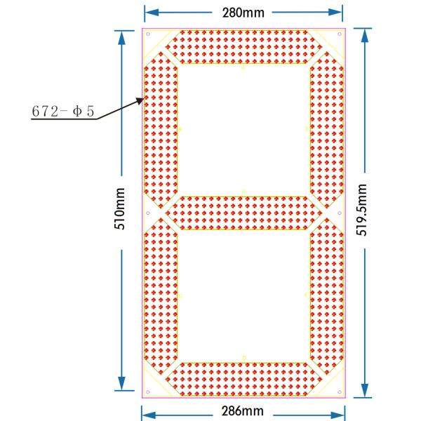 21 Inch 7 Segment Digit Digital Board Use For Gas Price Sign , Long Life