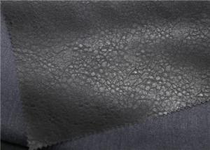 Quality 0.7 mm Black Synthetic Leather Fabric For Men'S Garment Good Tensile for sale
