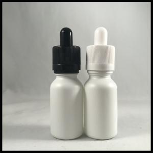 China Frosted White Glass Oil Dropper Bottle Empty E Liquid Container 15ml Capacity on sale