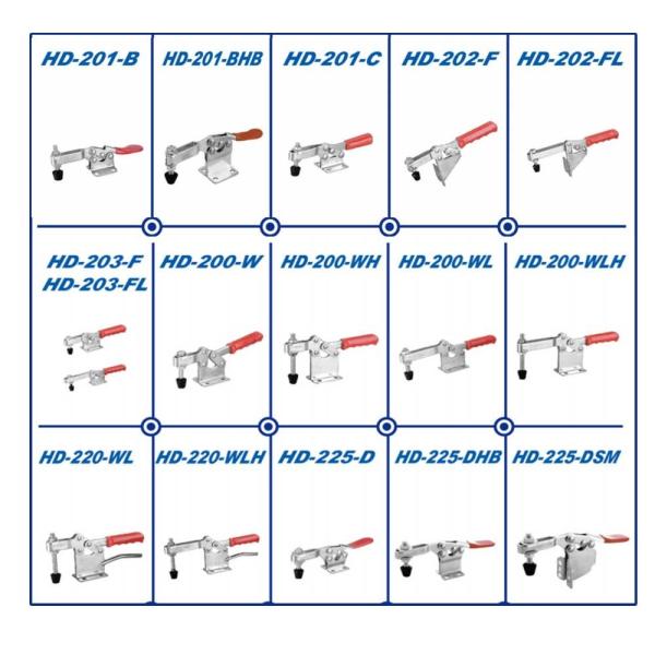 HD-12137 Vertical Quick Release Hold Down Toggle Clamp Steel With Red Rubber Handle