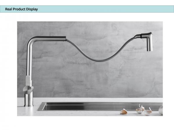 SS304 CUPC Motion Sensor Water Taps / Flexible Kitchen Mixer Tap With Pull Out Spray