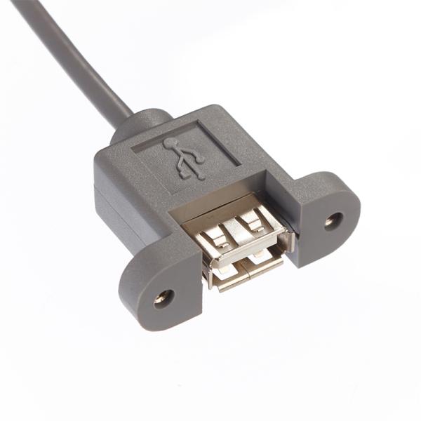 Custom USB Cable Assembly A Socket For Panel Mounting To Dupont 2.54mm Pitch Connector