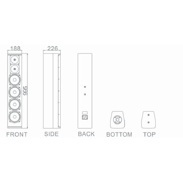 4*6.5" professional PA column speaker system VC462