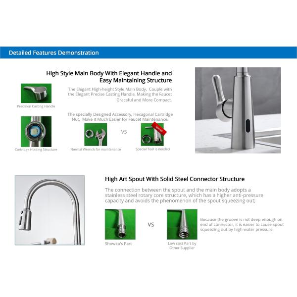 Extendable No Touch Kitchen Sink Faucets