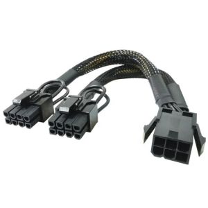 China GPU 6 PIN Female to Dual 8 PIN Male 18AWG PCI Express Motherboard Power Supply Adapter PCIe Riser 3.0 Extension Cable on sale