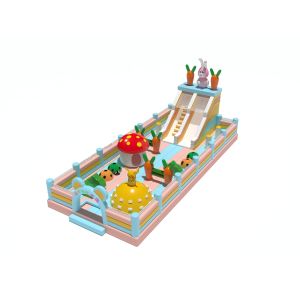 Quality Rabbit Carrot Mushroom Bouncy Inflatable Castle With Slides for sale