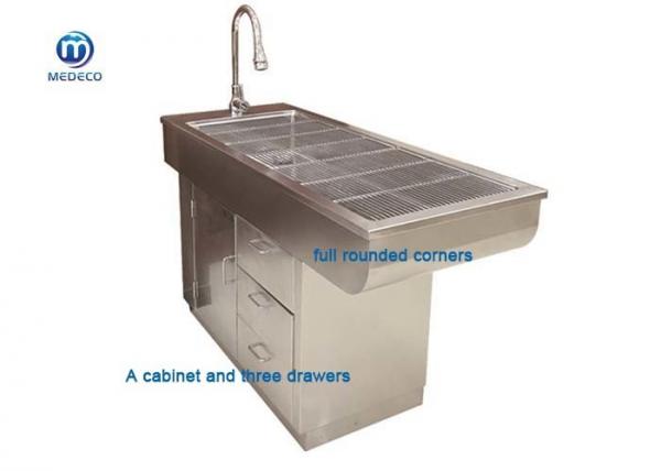 Buy Two Water Outlets Veterinary Operating Table Stainless Steel Disposal Table at wholesale prices