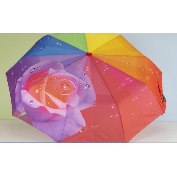 Auto open close 3 Foldable Umbrella Windproof Plastic Handle