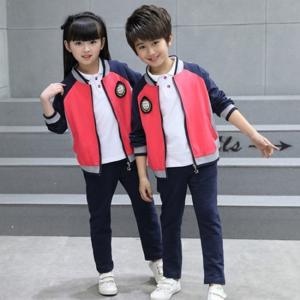 Quality Kids Kindergarten Primary School Uniforms Long Sleeve Stand Collar Sportswear for sale