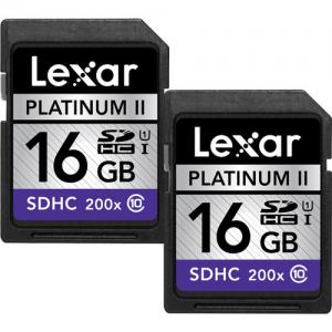 China Lexar 16GB SDHC Card Platinum II 200x Class 10 UHS-I (2-Pack) Price $12 on sale