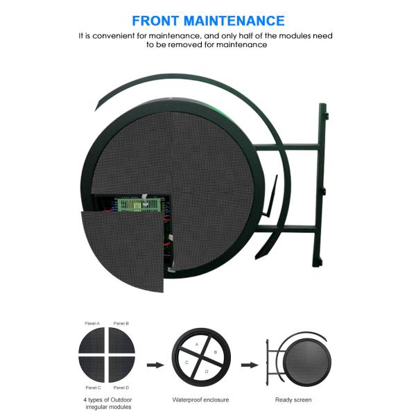 Outdoor P4.68 Round LED Sign , Circular Led Logo Display