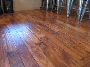 UV finished Acacia hand scraped solid wood flooring