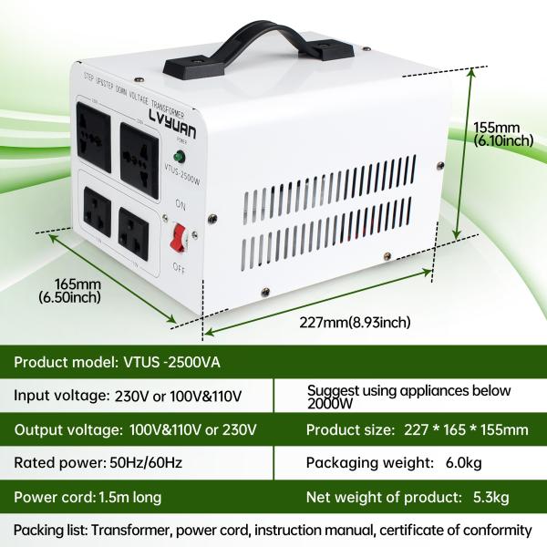 Protected Supply Voltage Bi Directional Converter 110V To 220V Or 220V To 110V