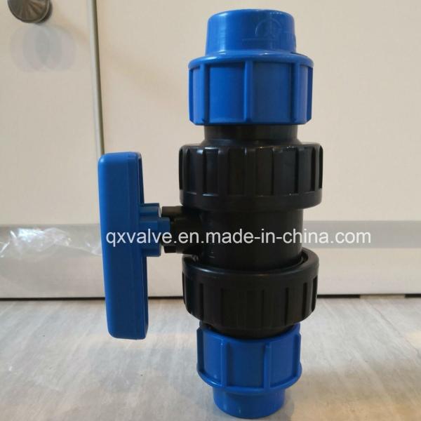 Buy 16mm to 110mm QX PP Union Valve with Connect Fittings of PP Compression Fittings Blue at wholesale prices