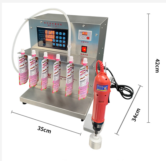 2000ml Spout Pouch Liquid Filling Packaging Machine Table Type 2 Heads