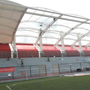 Inflatable Double Tension Membrane Structure Roof PU Punching