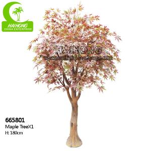Quality High Simulation PE Leaf 180cm Artificial Maple Tree For Lobby for sale