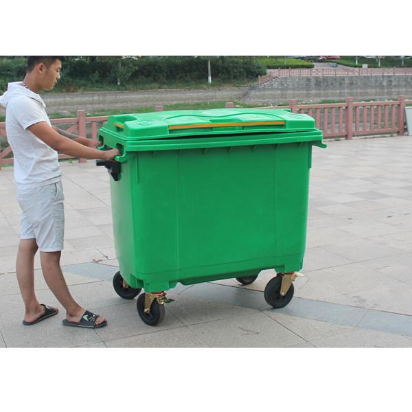 660 Litre Plastic Hand Push Outdoor Garbage Truck 1100l Large Sanitation Garbage Trailer Bucket Plastic Garbage Bin