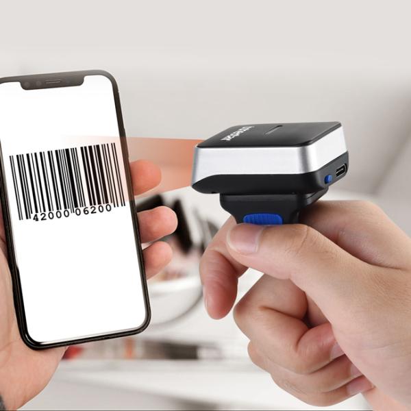 1200mAh CCD 2D Image Wearable Bluetooth Barcode Scanner