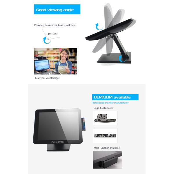 350cd/M Capacitive Touchscreen Monitor RoHS 15'' Retail Touch Screen Monitor