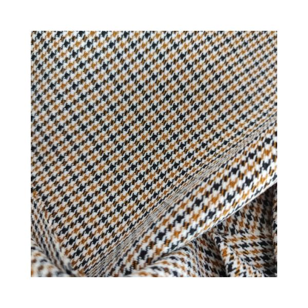 Soft Check Fabric Yarn Dyed Houndstooth 100% Polyester Color Fastness 3-4 Grade