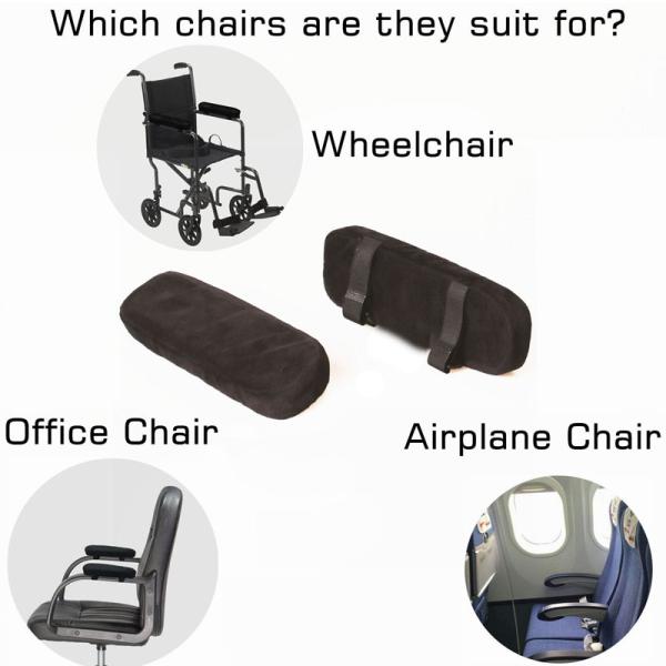 Black Memory Foam Elbow Pillow Memory Foam Armrest Office Computer Arm Chair