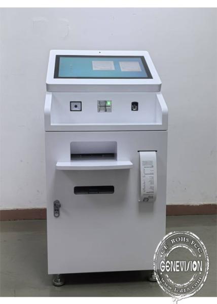 Buy Government Hospital Self Service Kiosk with 21.5" Touch Screen 5MP Camera A4 Printer QR Code Scanner and Fingerprint at wholesale prices