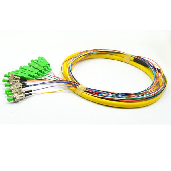 12F Pigtails FC APC Patch Cord , Waterproof Single Mode Fiber Patch Cable