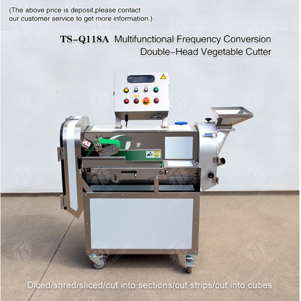 2.25kw 1000kg/h Commercial large double - head vegetable cutting machine multi-functional dicing silk section machine