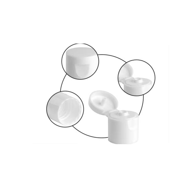 White Security PP Plastic Smooth Flip Top Cap Flip Top Caps For Cosmetic Bottle