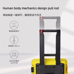 Custom IP67 Waterproof Tool Case 525x290x155mm with Pull Rod