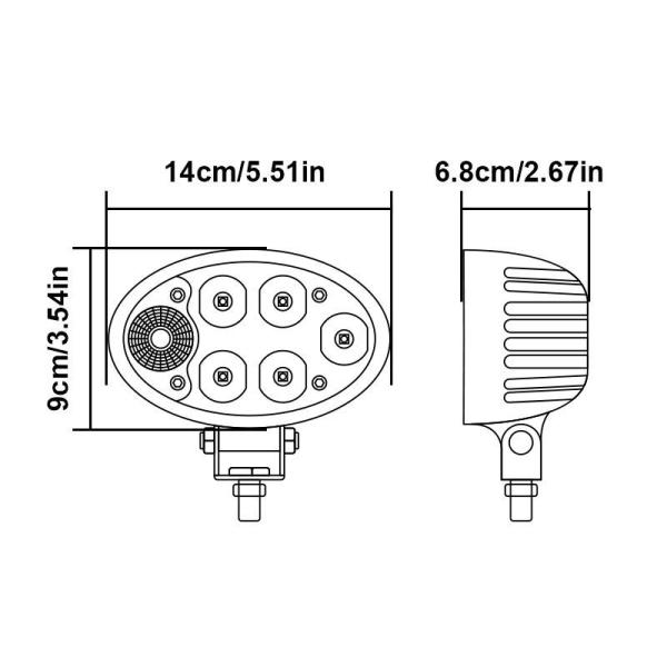 5.6 Inch Oval LED Tractor Lights 36W Tractor Floodlight Customized