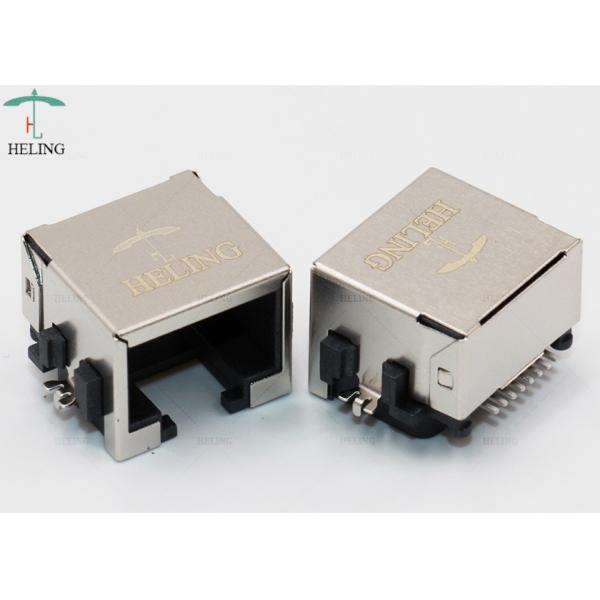 Through Hole Low Profile RJ45 , Tab Up Female Lan SMT RJ45 Waterproof Connector