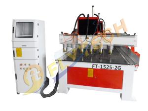 China Latest Double Gantry CNC Woodworking Machine with 6 heads servo motors on sale
