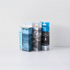 Custom Logo Small Box Charger Foldable Art Paper Package Box With Display Window