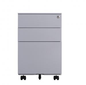 Quality 3 Drawers Moblie Pedestal Office Steel Filing Cabinet Side Open Design for sale