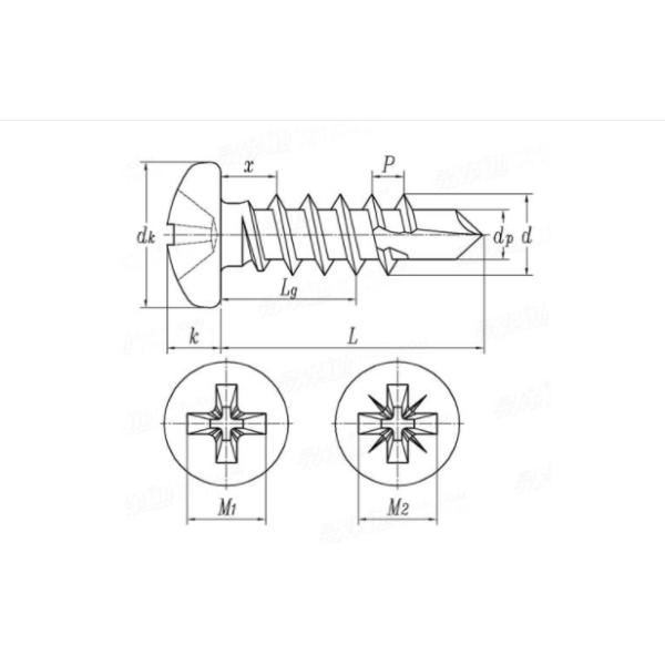 Q195 Pan Head Self Tapping 200mm Coarse Thread Bolt Nickel