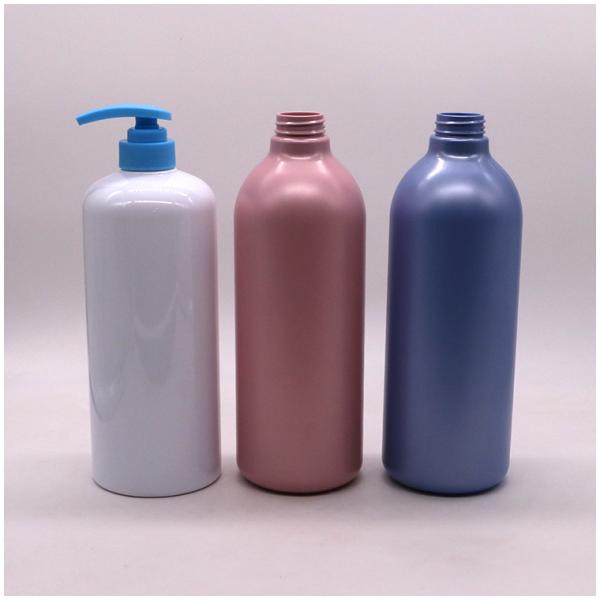 Cap Type Pump 1000mL Capacity Round Bottles for Customized Color Lotion Body Wash