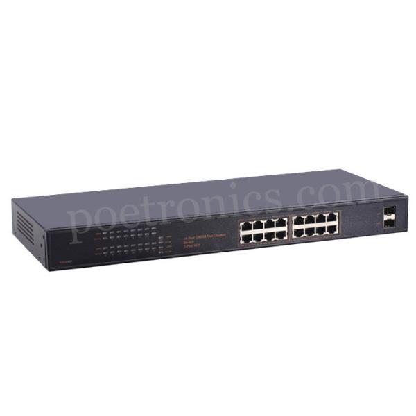 Buy L2 Managed Network Switch 2+16 Port Gigabit SFP&RJ45 32Gbps Bandwidth at wholesale prices