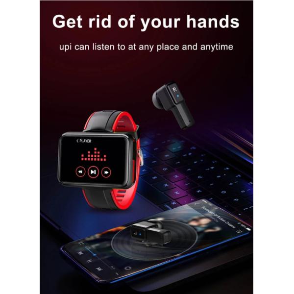 TWS Sport Smart Bracelet 2 In 1 TWS MP3 Ble Band With Earbuds Wristband Health Monitoring