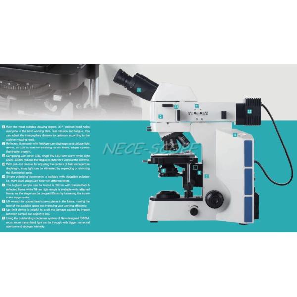 Mechanical Stage Working Distance Microscope PL10X22mm Eyepiece LED Light