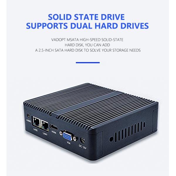 J4125 Quad Core Desktop Mini PC 8GB RAM 128GB M.2 SSD Dual RJ45 LAN Dual RS 232 COM