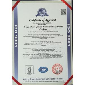 Cixi Qianyi Pneumatic & Hydraulic Co.,Ltd. Certifications