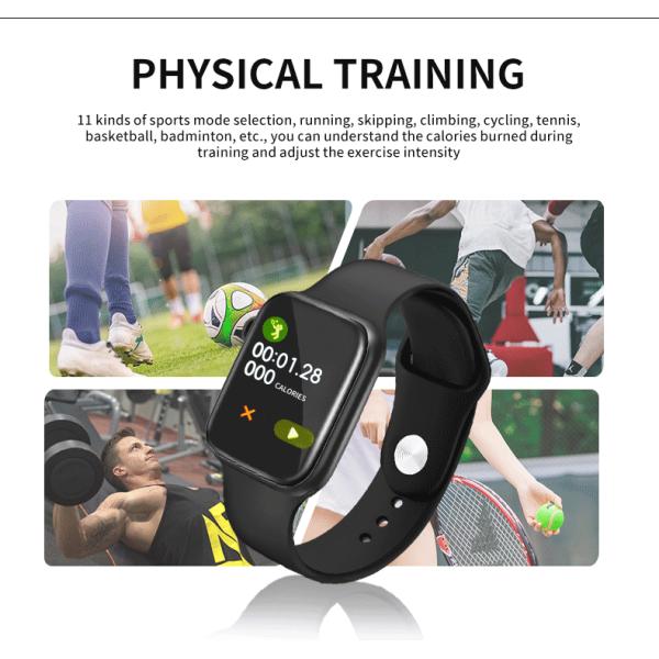 W6 Square Shape Smartwatch 1.69 IPS Touch Screen Fitness Tracker Wristband