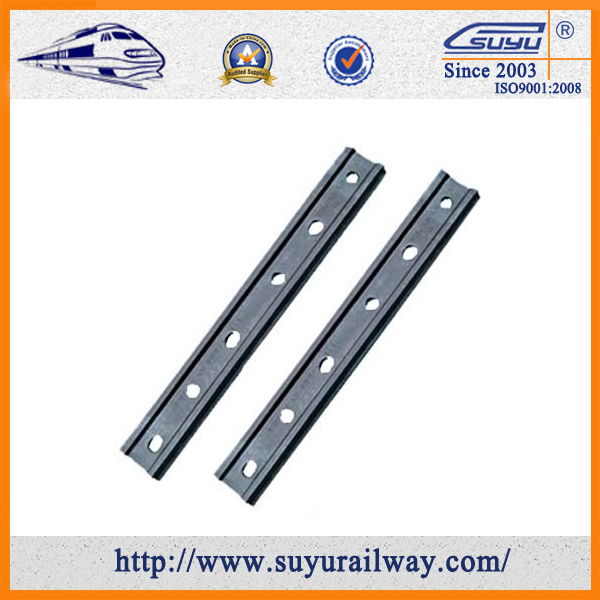 Plain Surface 50 # Steel Rail Fish Plate 6 Holes For Fixing Rail