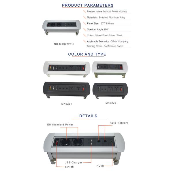 Hot selling built in table mounted flip up socket with usb charger