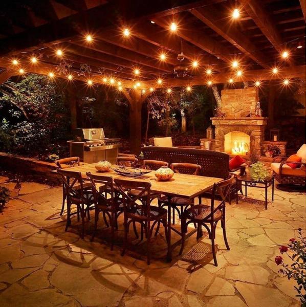Christmas Style 48ft S14 LED Edison Bulbs String Lights For Indoor Outdoor